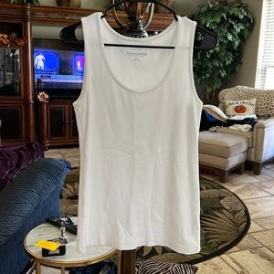 Soft Surroundings White Ribbed Tank / Undershirt Sleeveless Size Medium